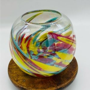 Vintage Murano style Handblown Multicolor Vase